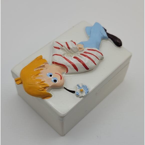 Vintage Lisolachenonce Italian Hand Painted Rare Whimsical Ceramic Trinket Box - Picture 5 of 16